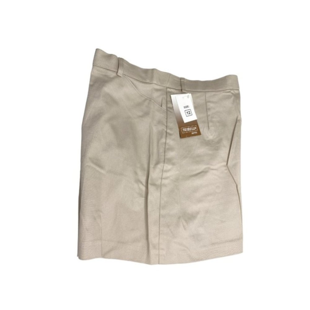 Tribella Sport Womens Beige Khaki Shorts Pockets Size 12 Petite - New With Tag